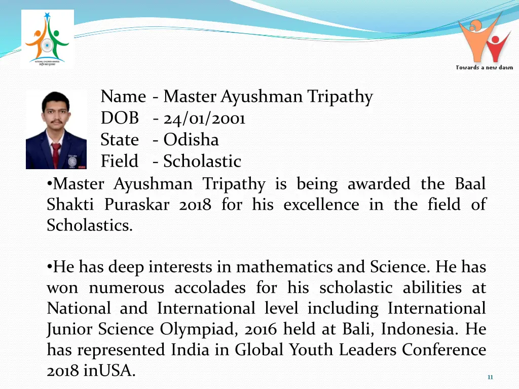 name master ayushman tripathy dob 24 01 2001