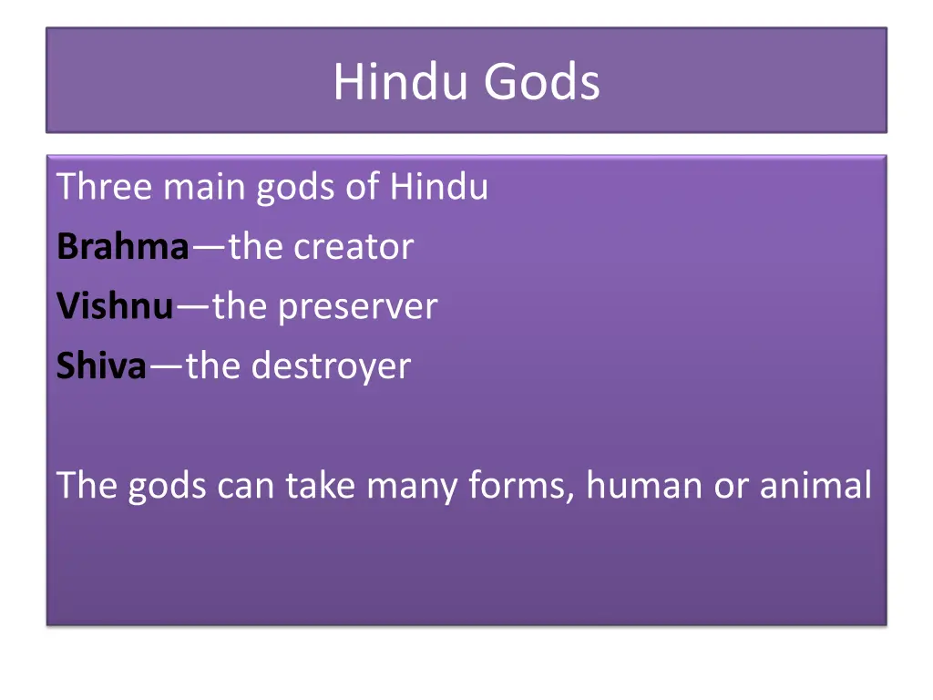 hindu gods