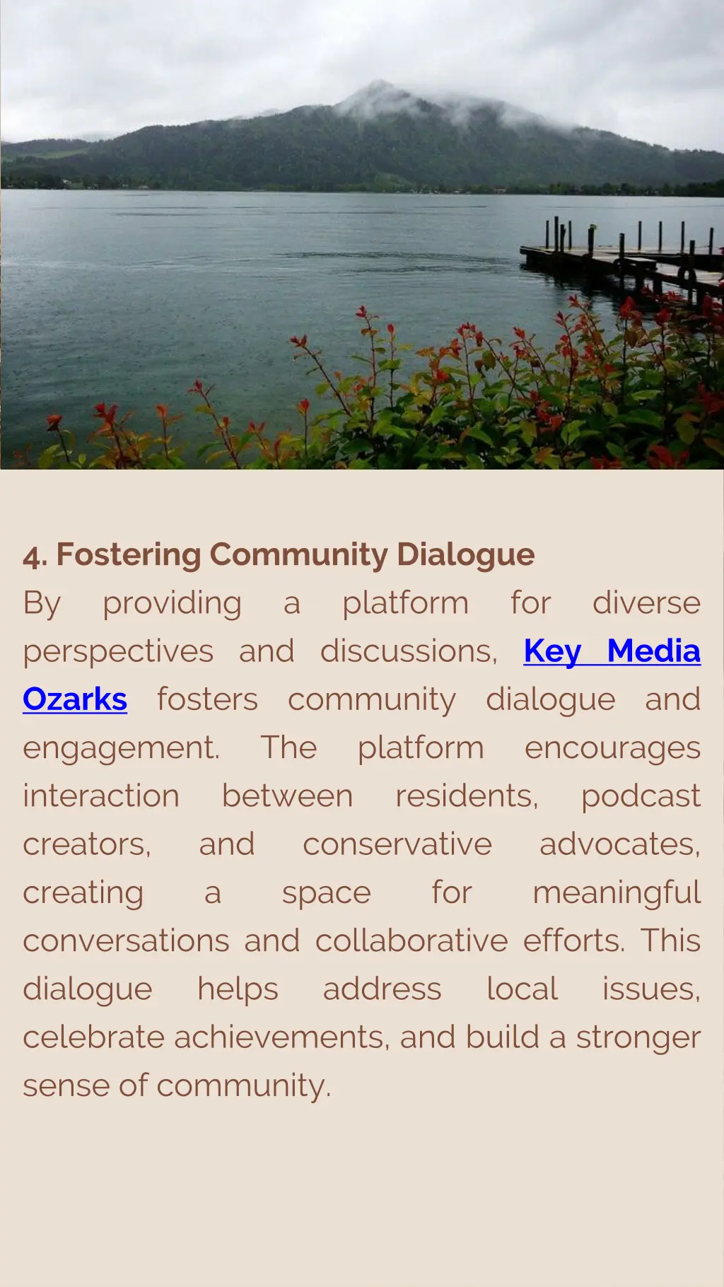 4 fostering community dialogue by providing