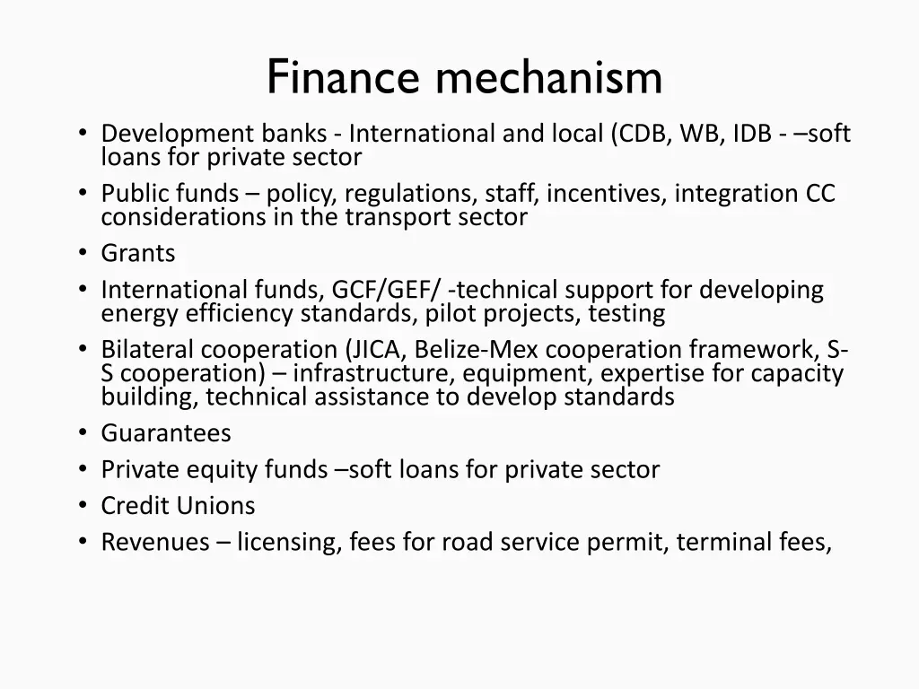 finance mechanism development banks international