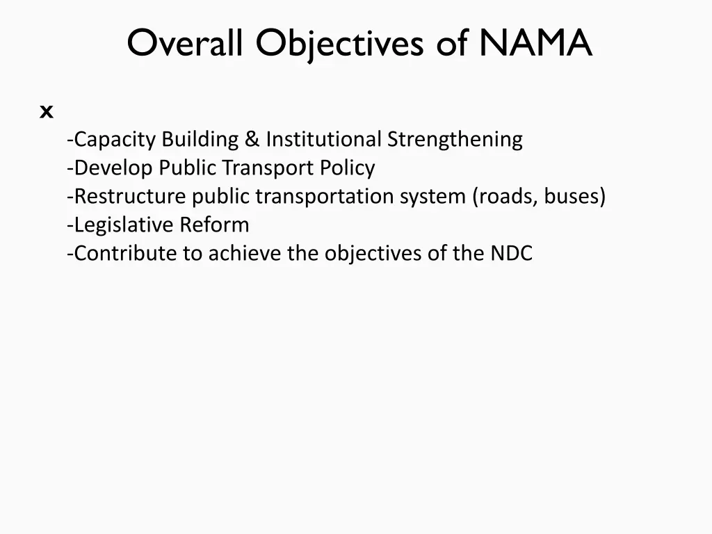 overall objectives of nama