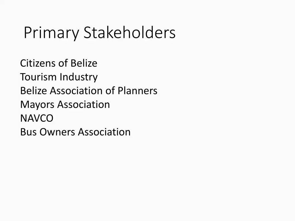 primary stakeholders