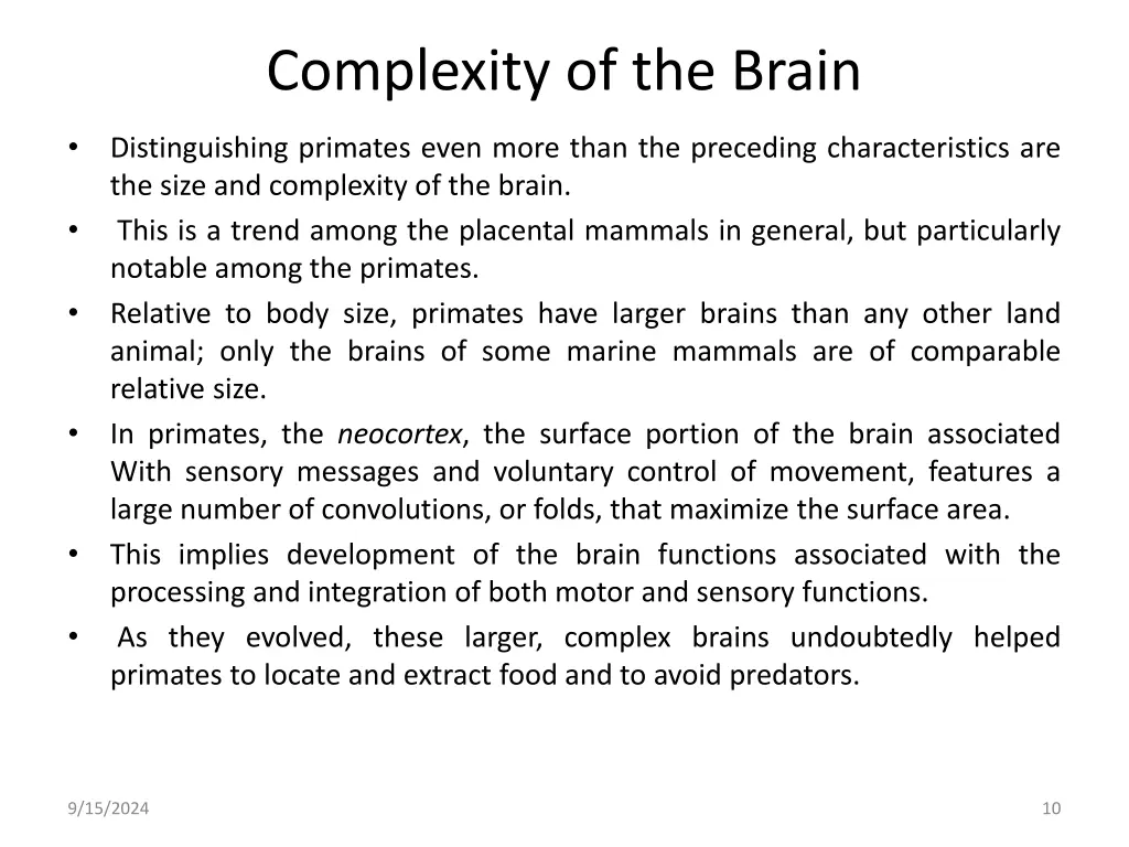 complexity of the brain