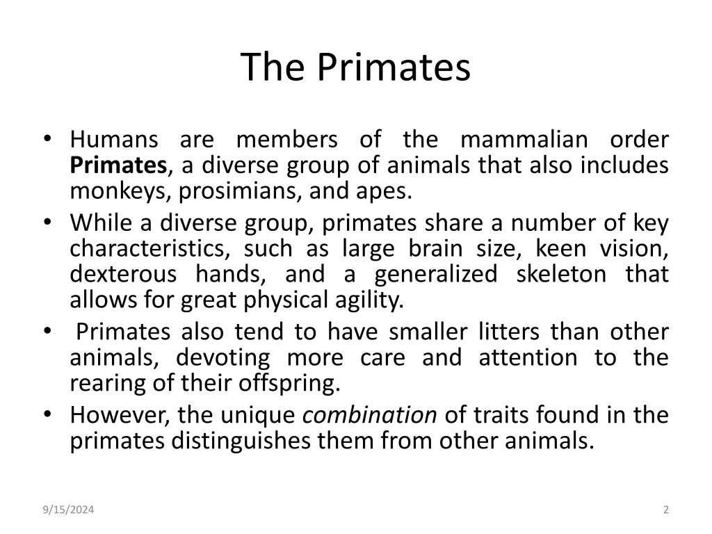 the primates 1