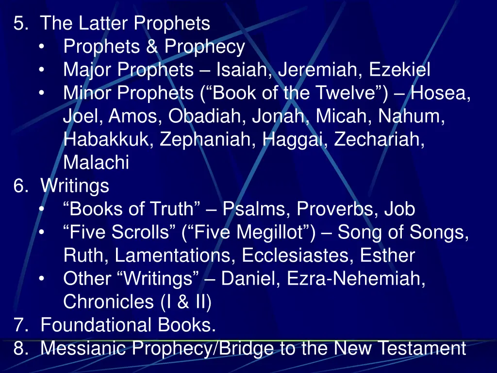 5 the latter prophets prophets prophecy major