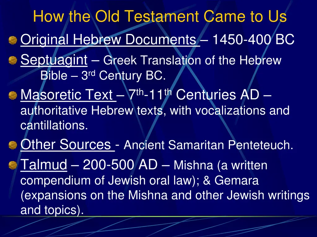 how the old testament came to us original hebrew 1