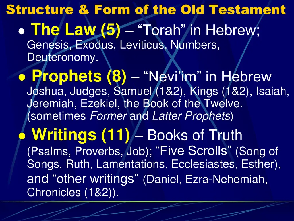 structure form of the old testament