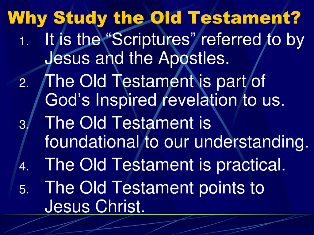 why study the old testament