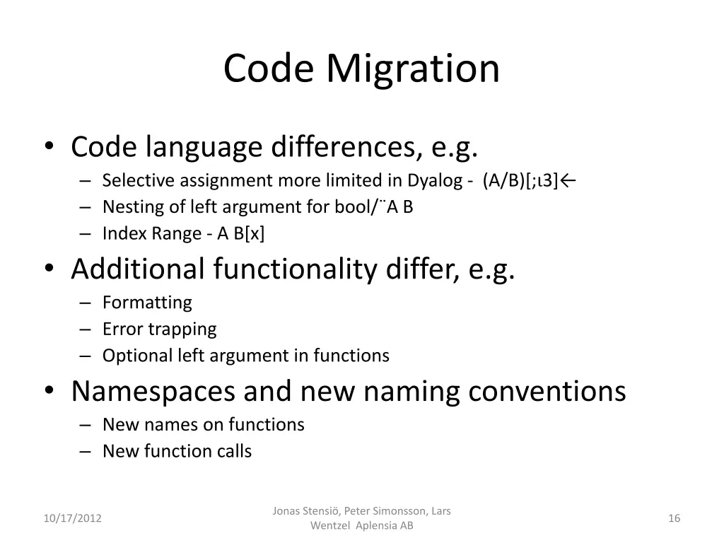 code migration