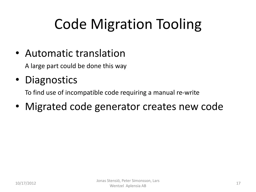 code migration tooling