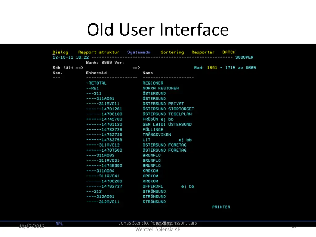 old user interface 1