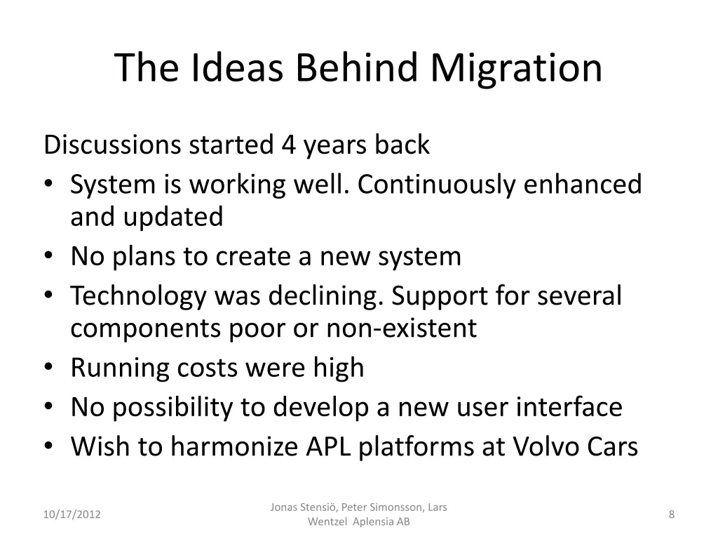 the ideas behind migration