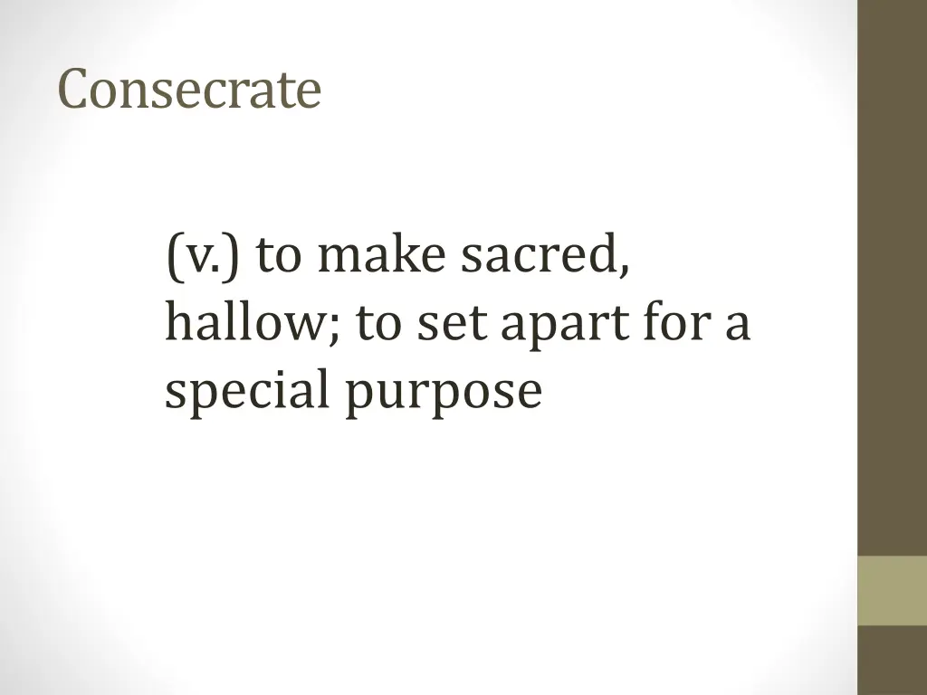 consecrate 1