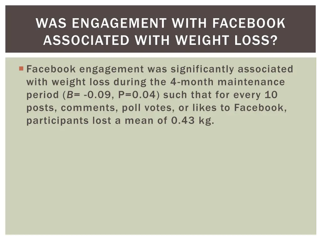 was engagement with facebook associated with