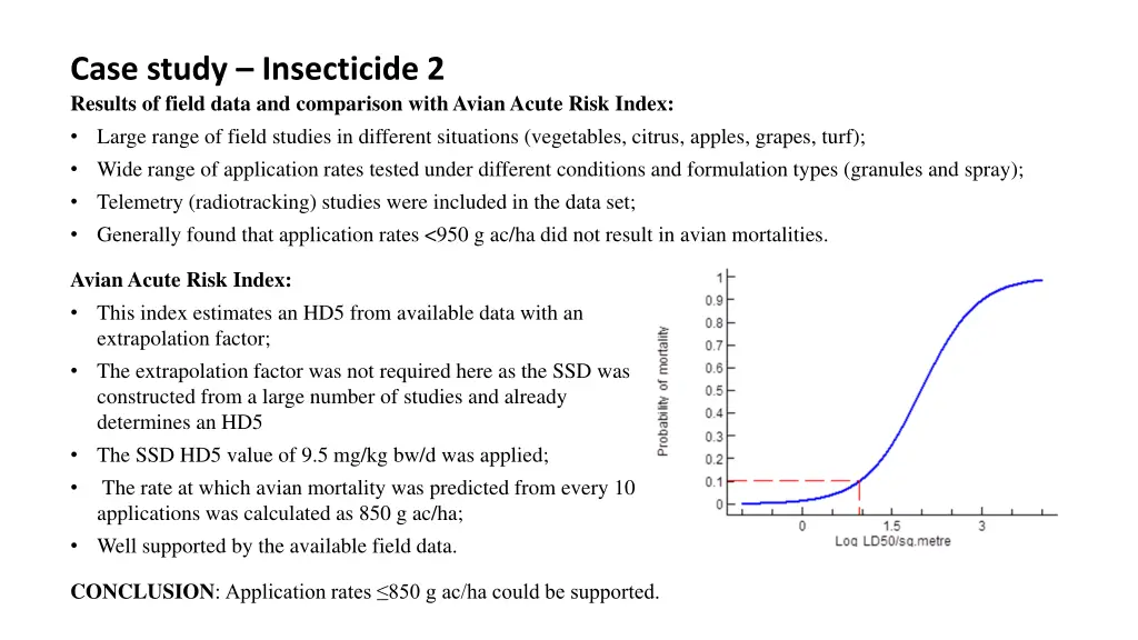 case study insecticide 2 results of field data