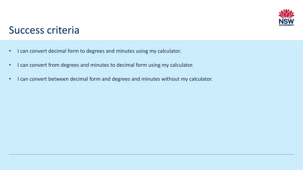 success criteria