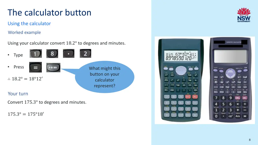 the calculator button