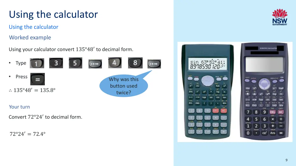 using the calculator