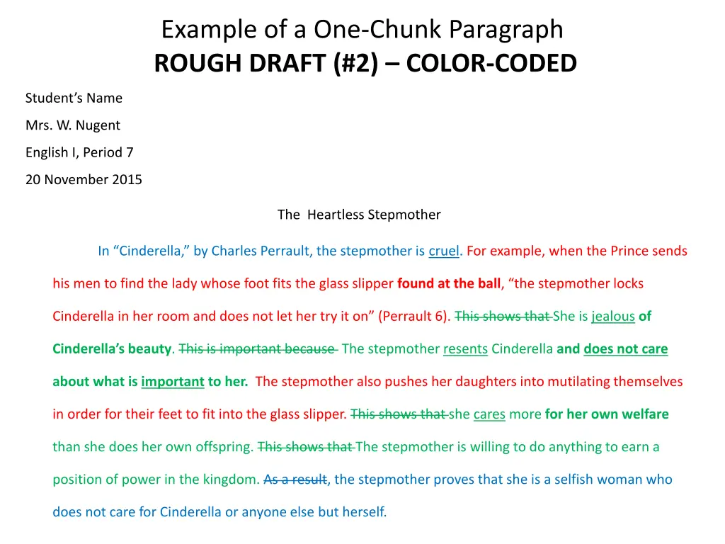 example of a one chunk paragraph rough draft 1