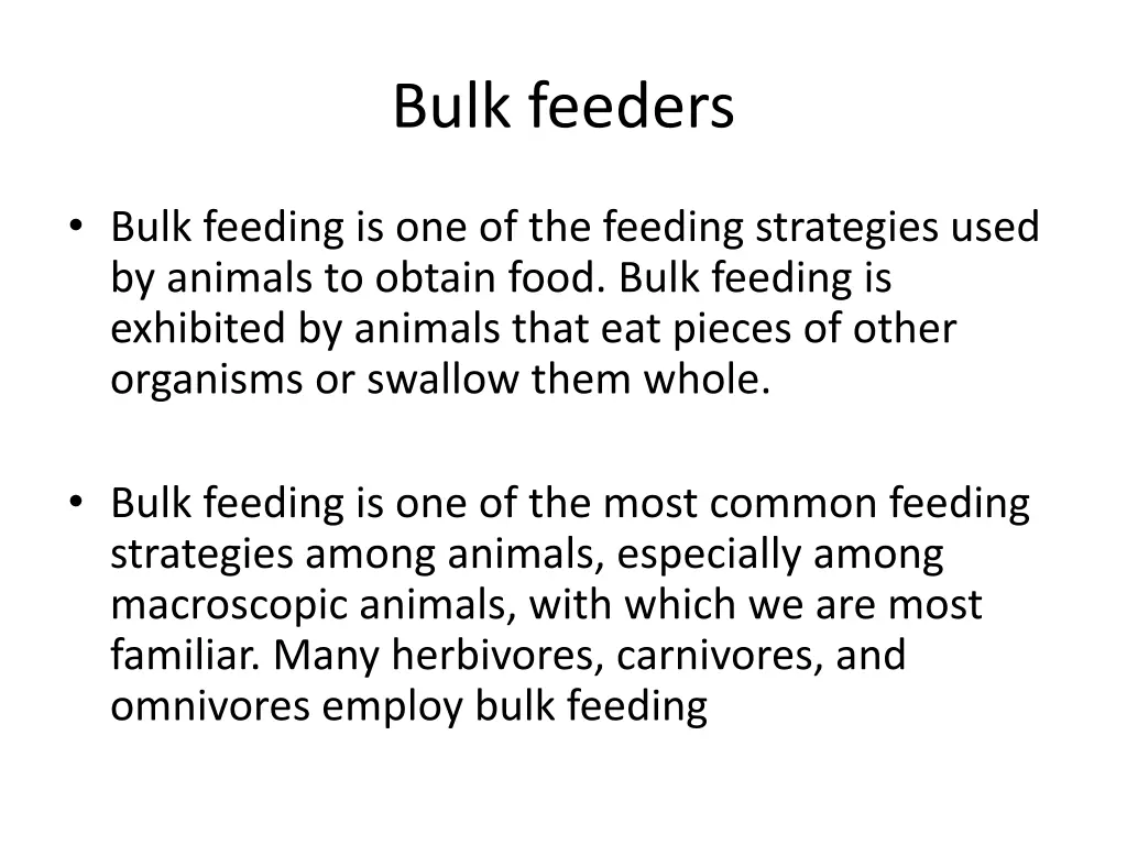 bulk feeders