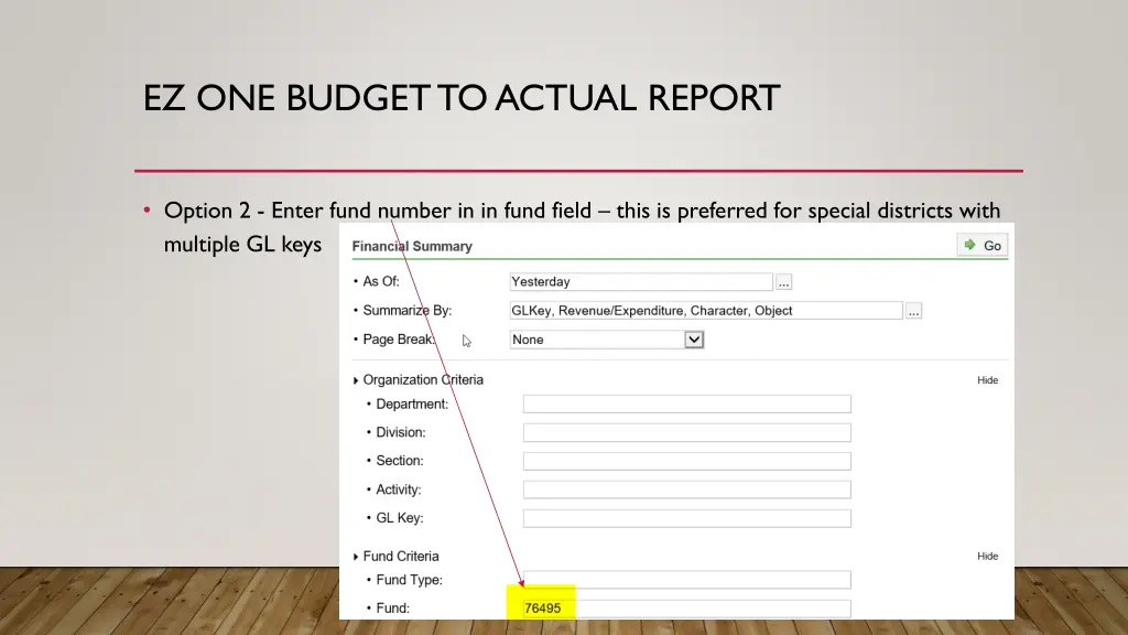 ez one budget to actual report 3