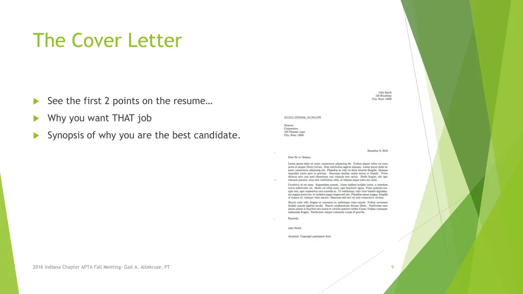 the cover letter