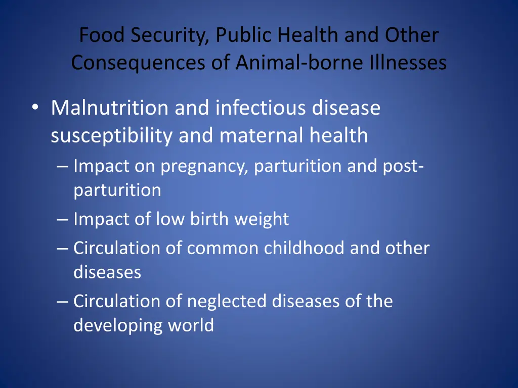 food security public health and other 9