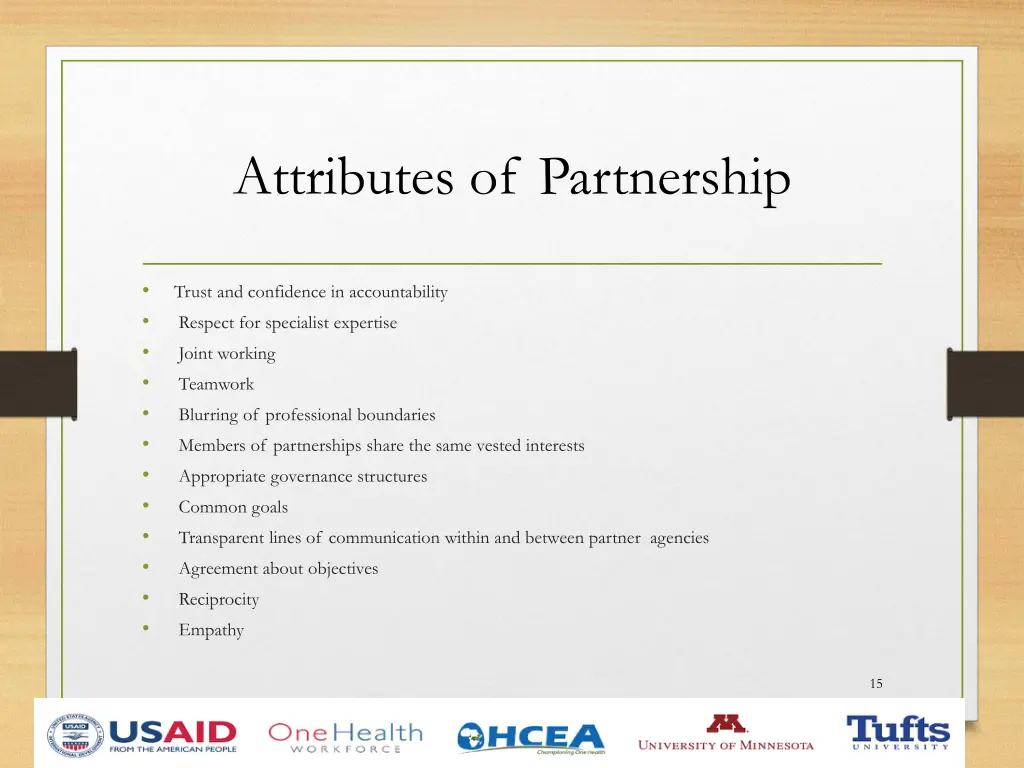 attributes of partnership