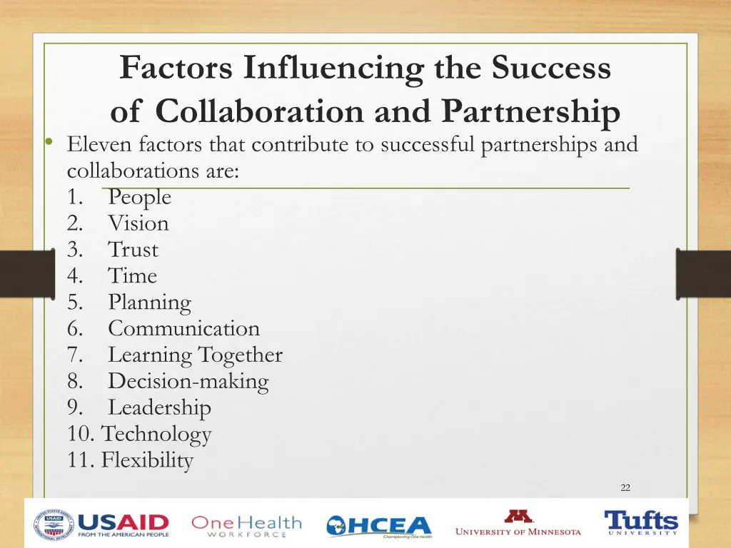 factors influencing the success of collaboration