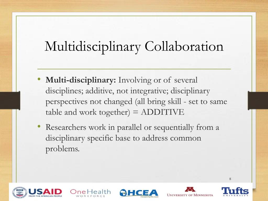 multidisciplinary collaboration