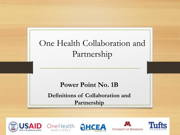 one health collaboration and partnership