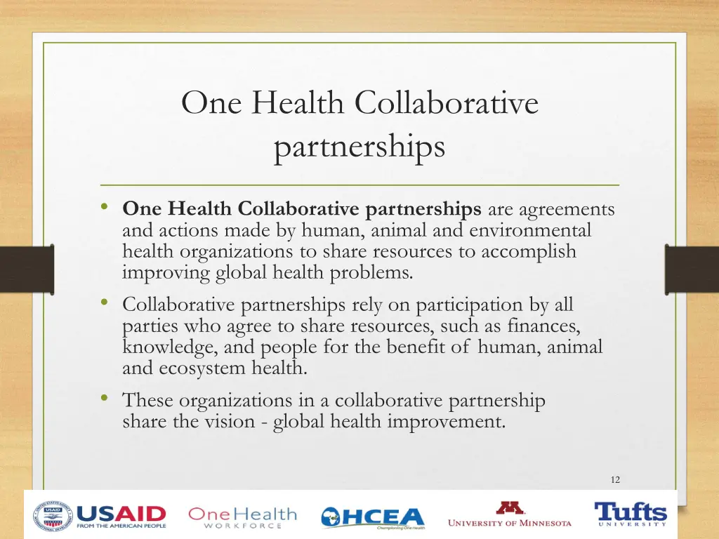 one health collaborative partnerships