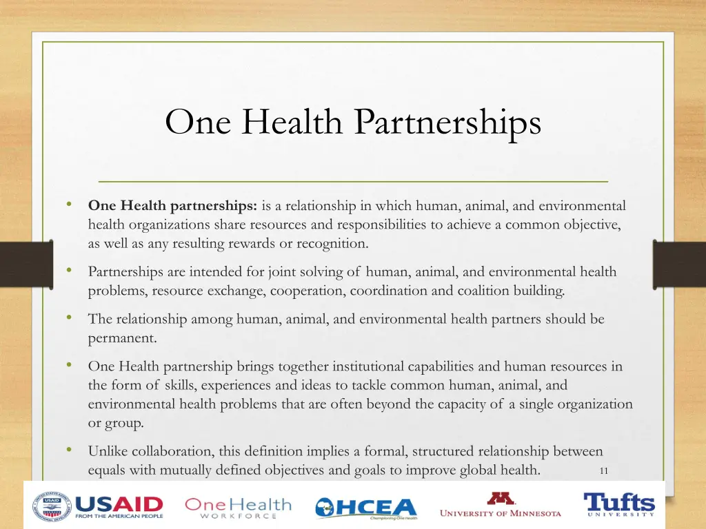 one health partnerships