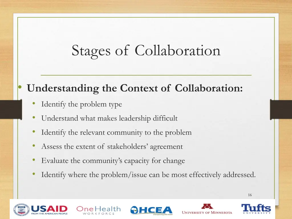 stages of collaboration