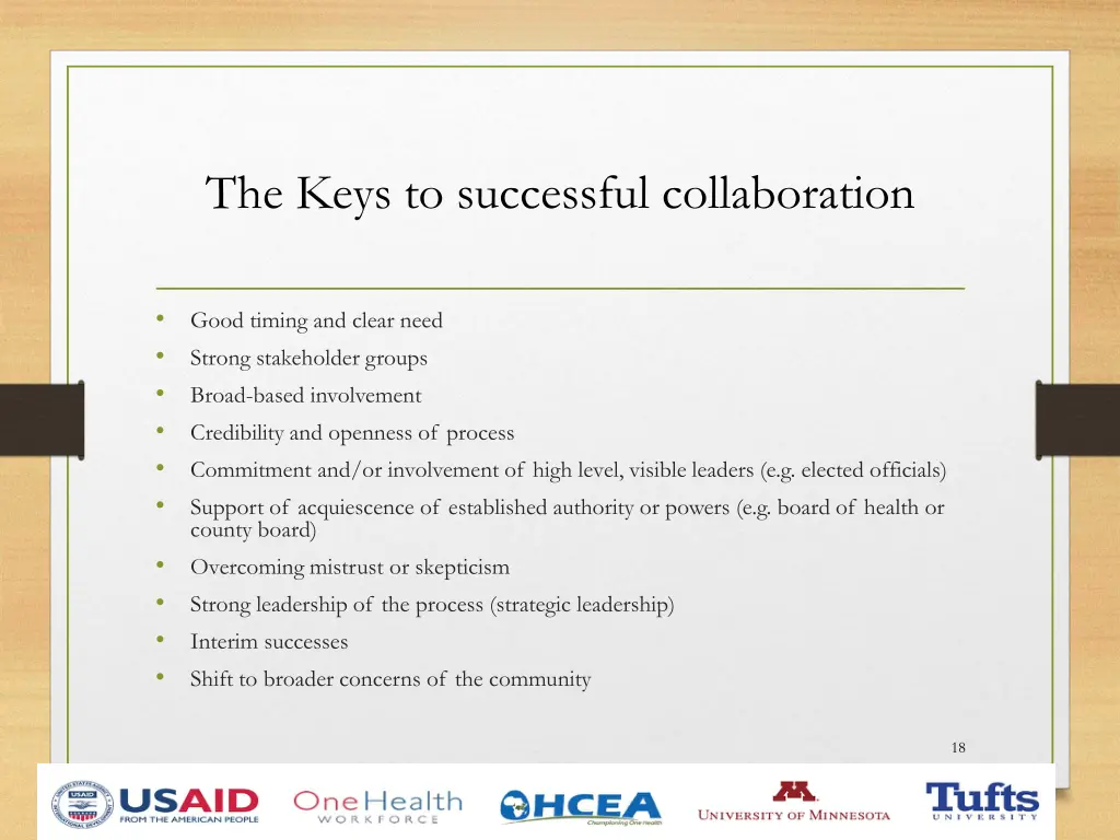 the keys to successful collaboration