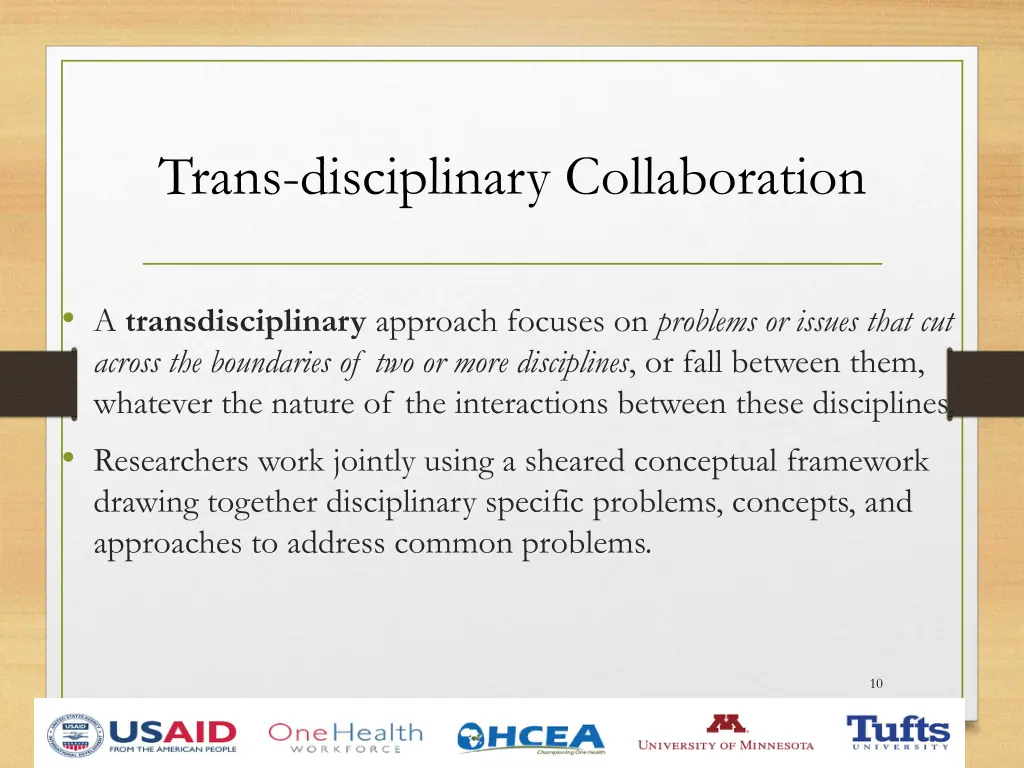 trans disciplinary collaboration