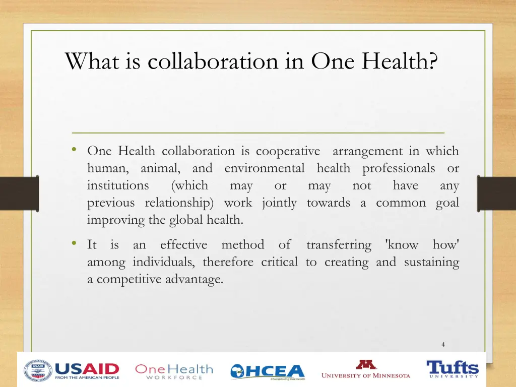 what is collaboration in one health