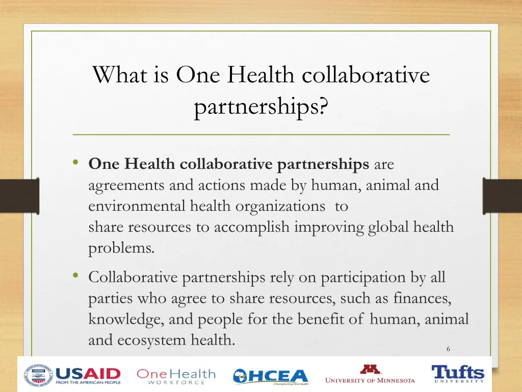 what is one health collaborative partnerships