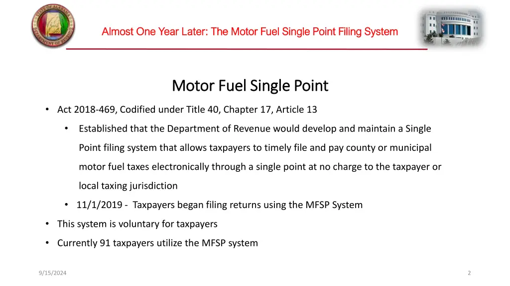 almost one year later the motor fuel single point