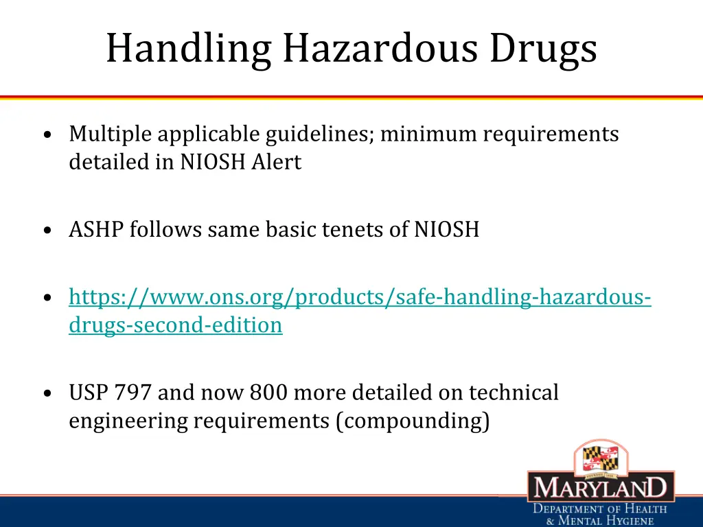 handling hazardous drugs