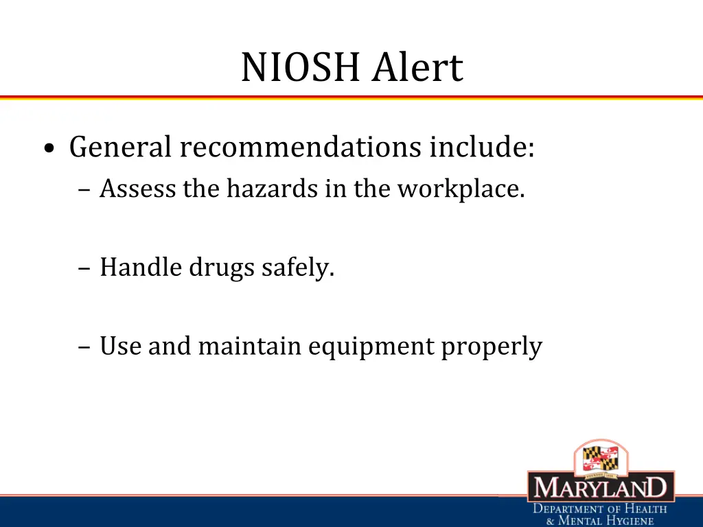 niosh alert