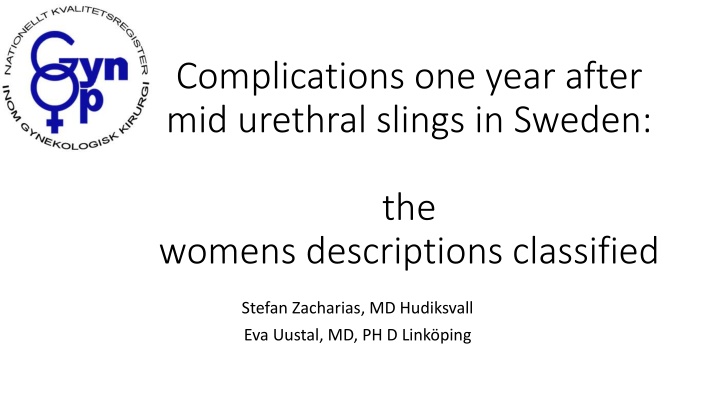 complications one year after mid urethral slings