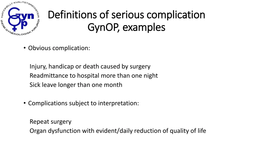 definitions definitions of of serious gynop gynop