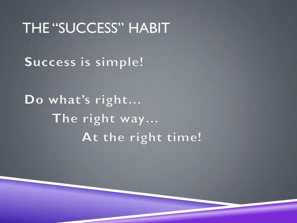 the success habit