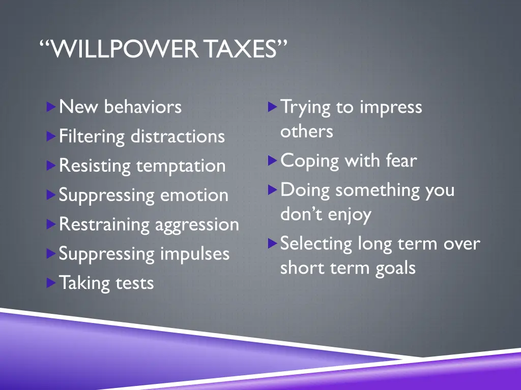 willpower taxes