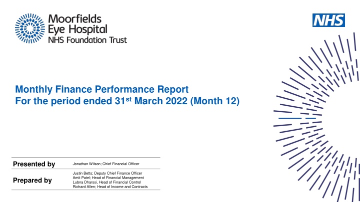 monthly finance performance report for the period