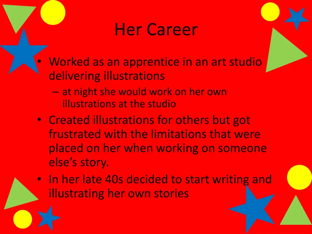 her career