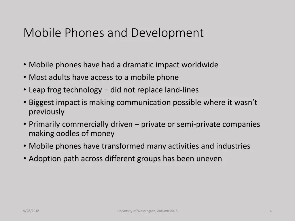 mobile phones and development