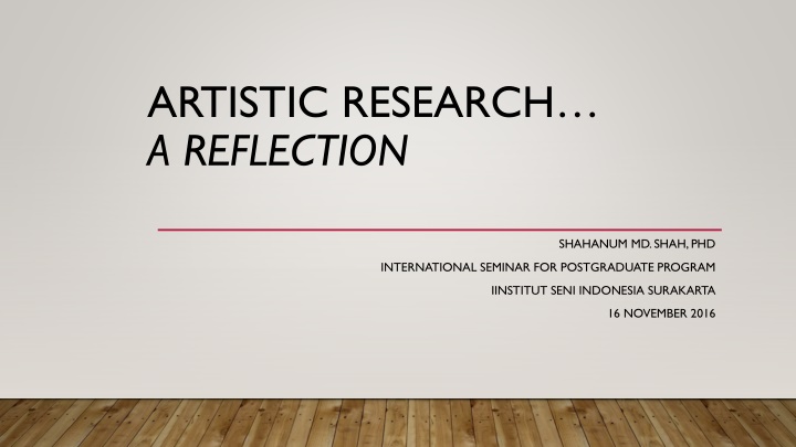 artistic research a reflection