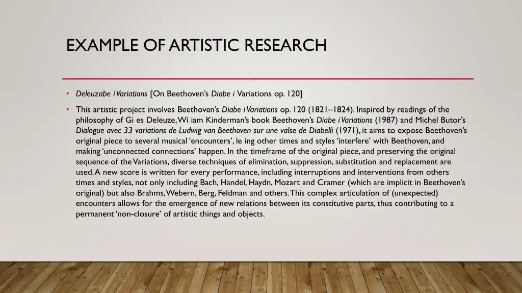 example of artistic research